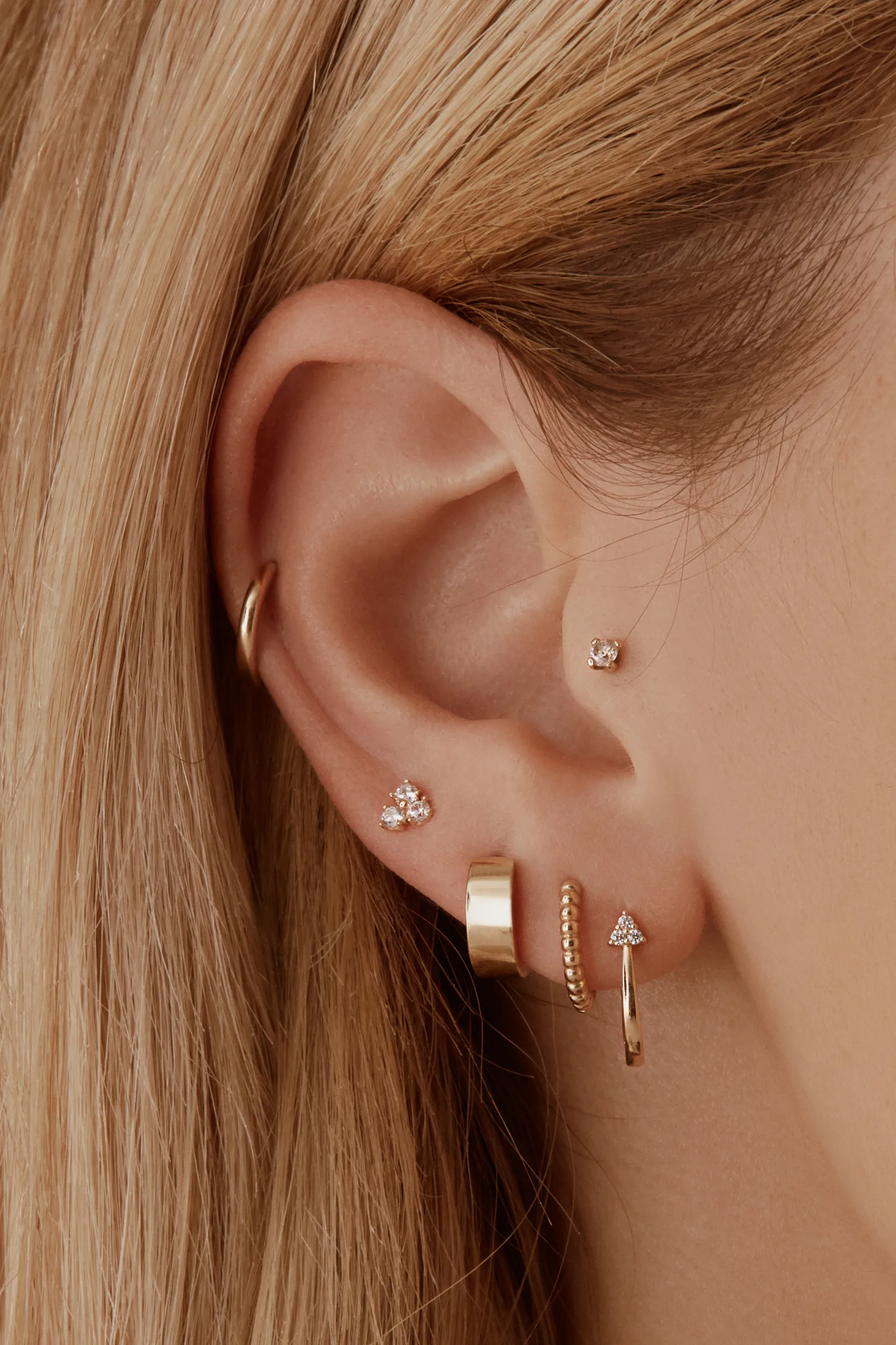 Lotus Stud Earrings - 14k Gold