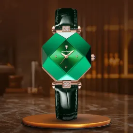 Luxury Wristwatch in Green Diamond Quartz