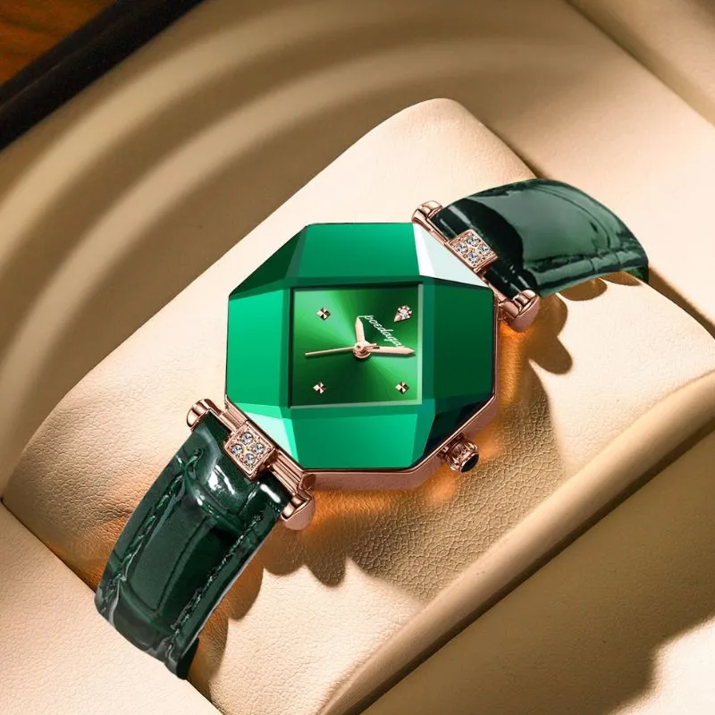 Luxury Wristwatch in Green Diamond Quartz