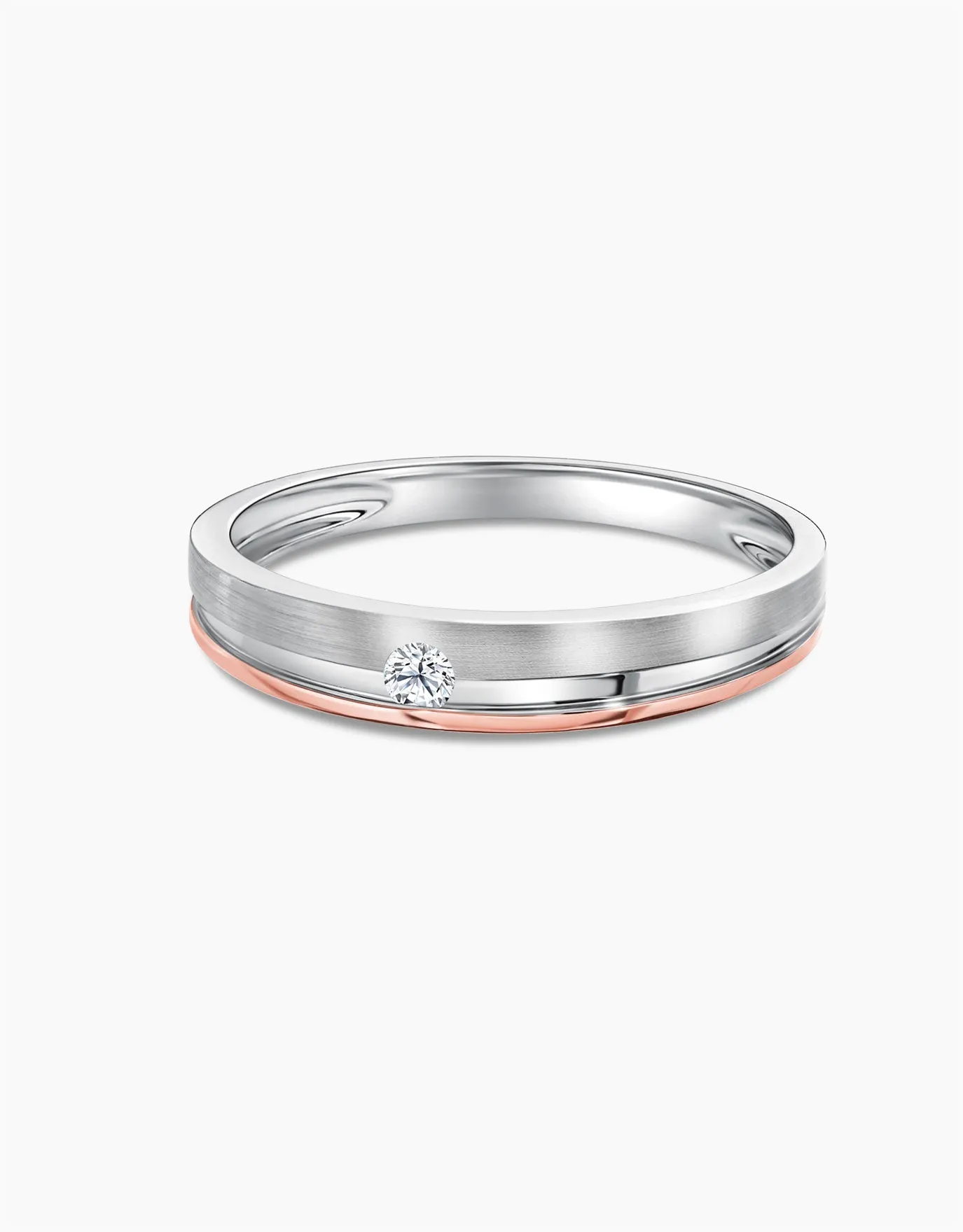 LVC Tresor Alesia Diamond Wedding Band in Glossy and Matte Finish