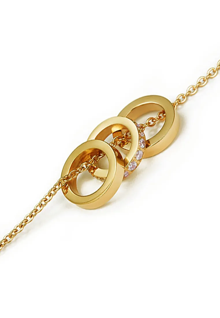 Lynne Three Rings Zirconia Necklace