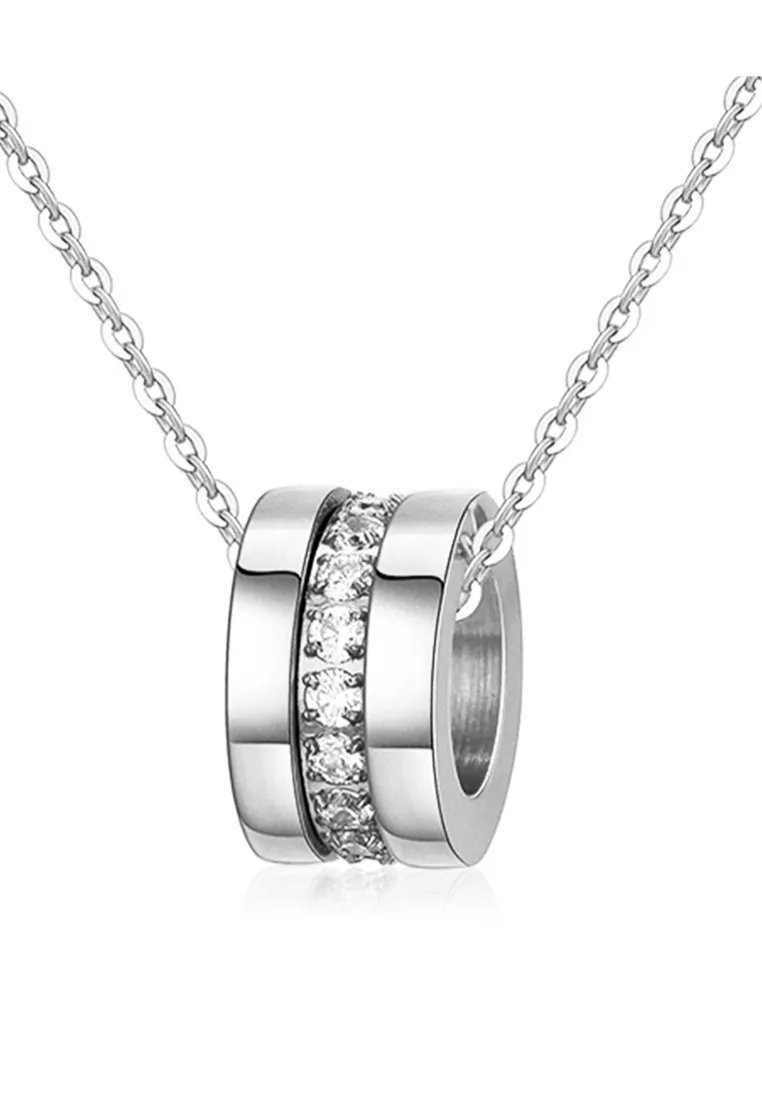 Lynne Three Rings Zirconia Necklace
