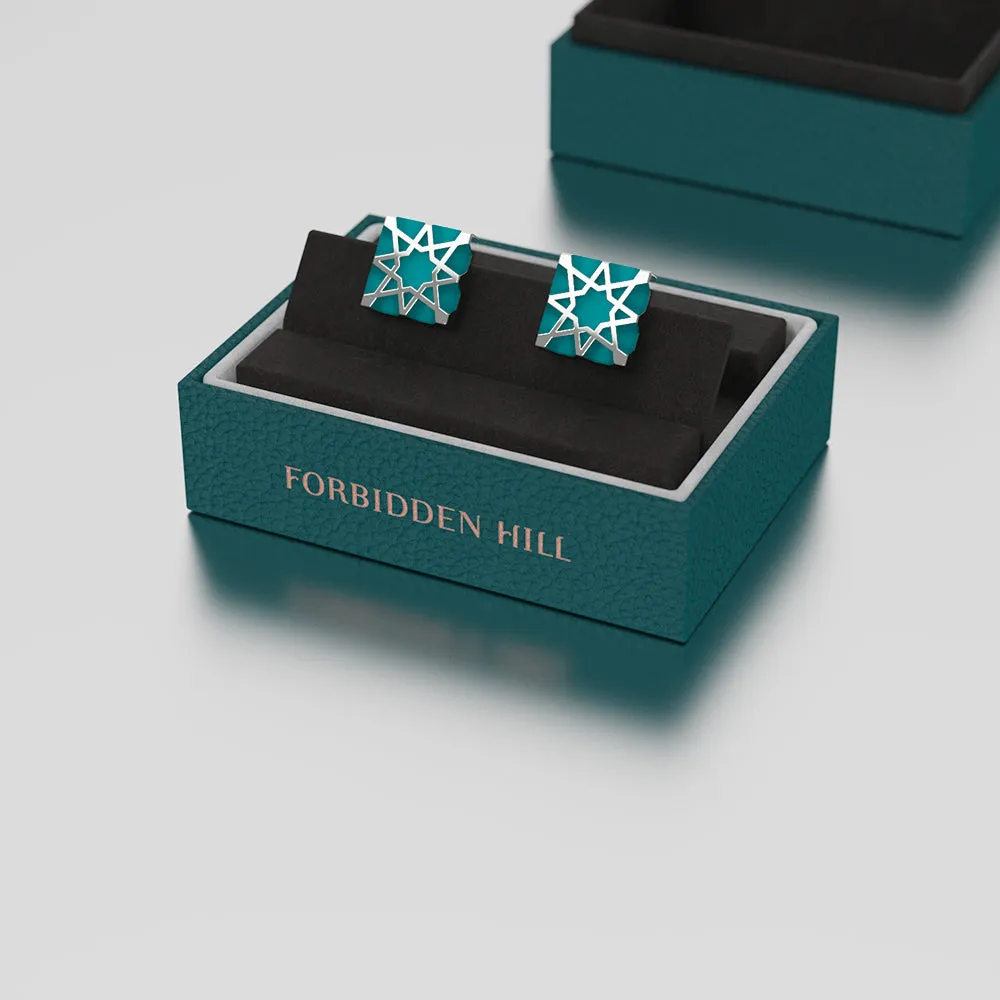 Melaka Cufflinks - Sterling Silver - Jade Green