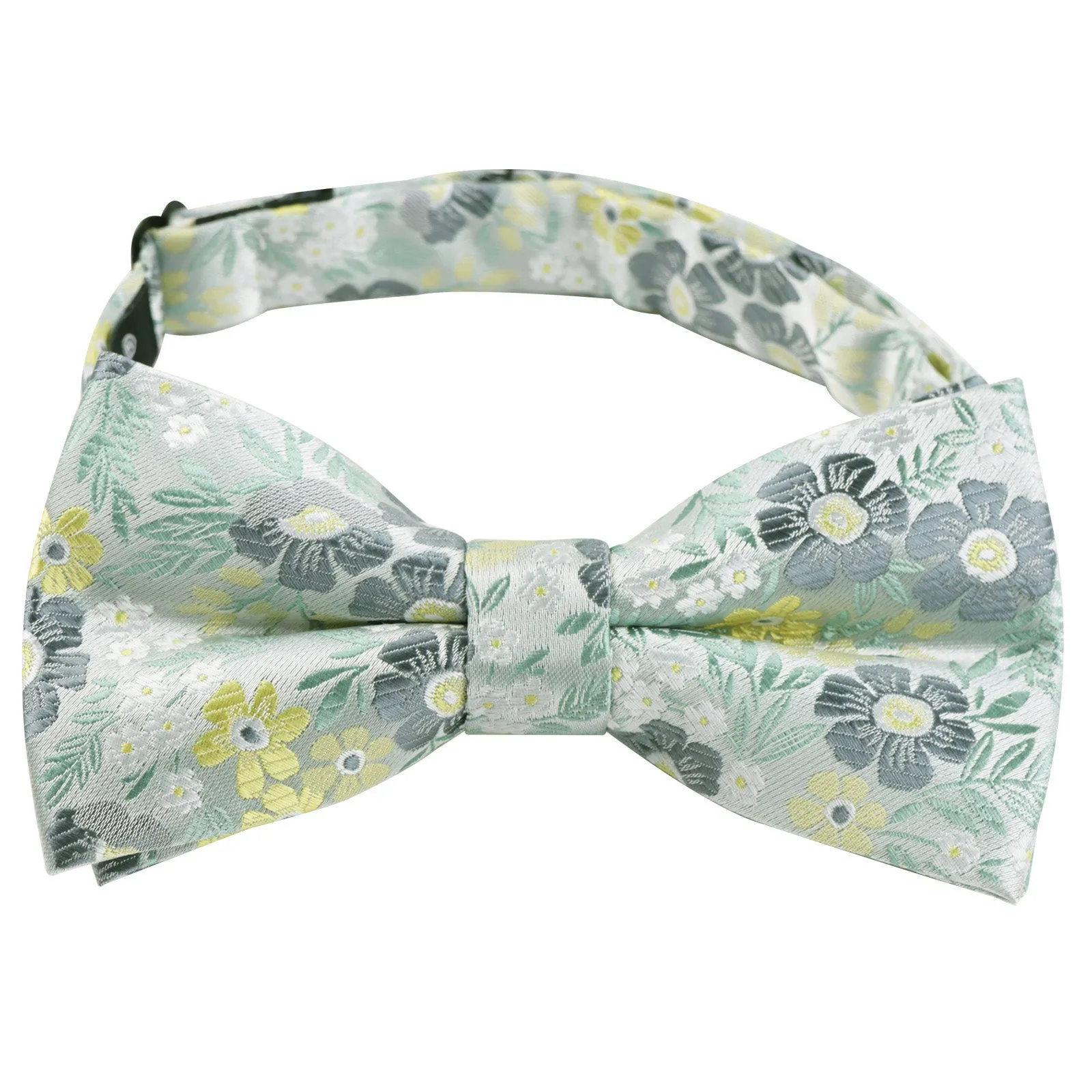 Men's Floral Pattern Pre-tied Bow Tie and Pocket Square and Cufflinks Set-006