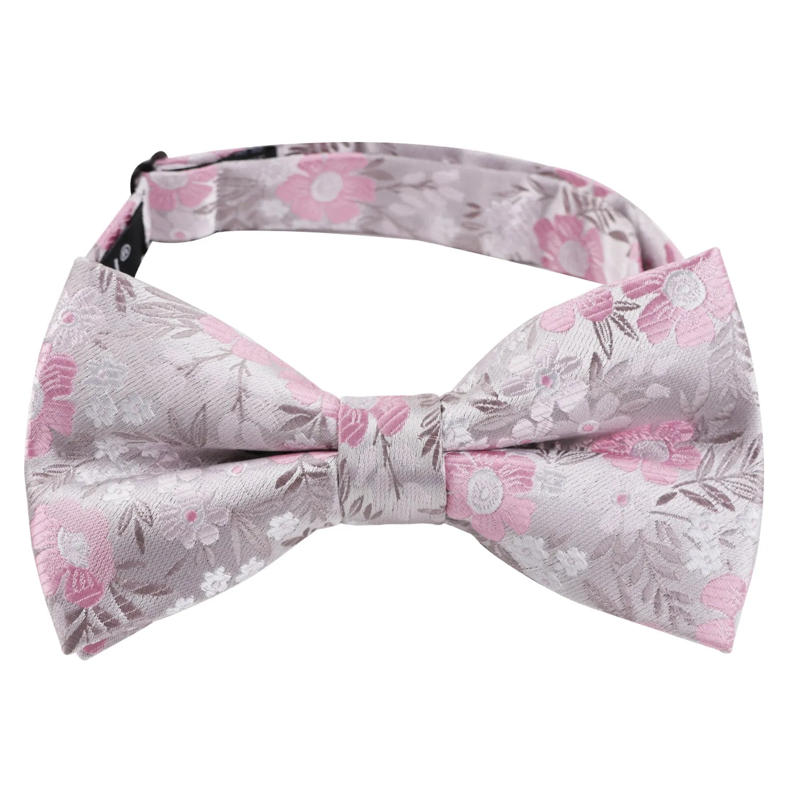 Men's Floral Pattern Pre-tied Bow Tie and Pocket Square and Cufflinks Set-006