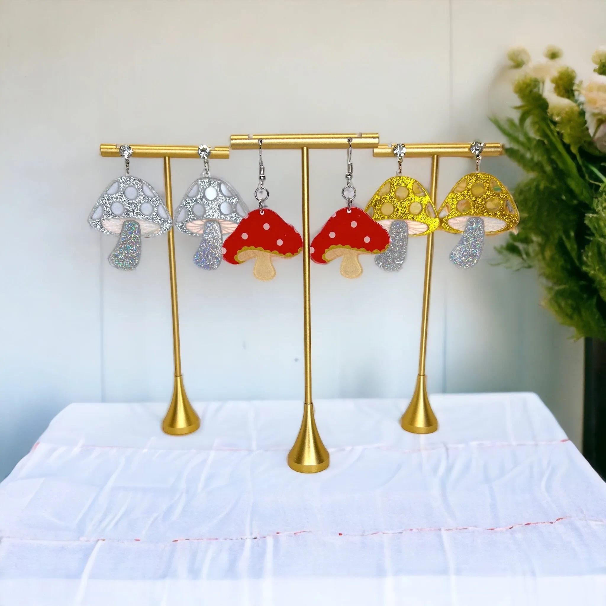 Mushroom Earrings - Red Mushroom, Morel Mushroom, Mushroom Jewelry, Mushroom Accessories, Handmade Earrings, Fungi Earrings, Botanical Bliss