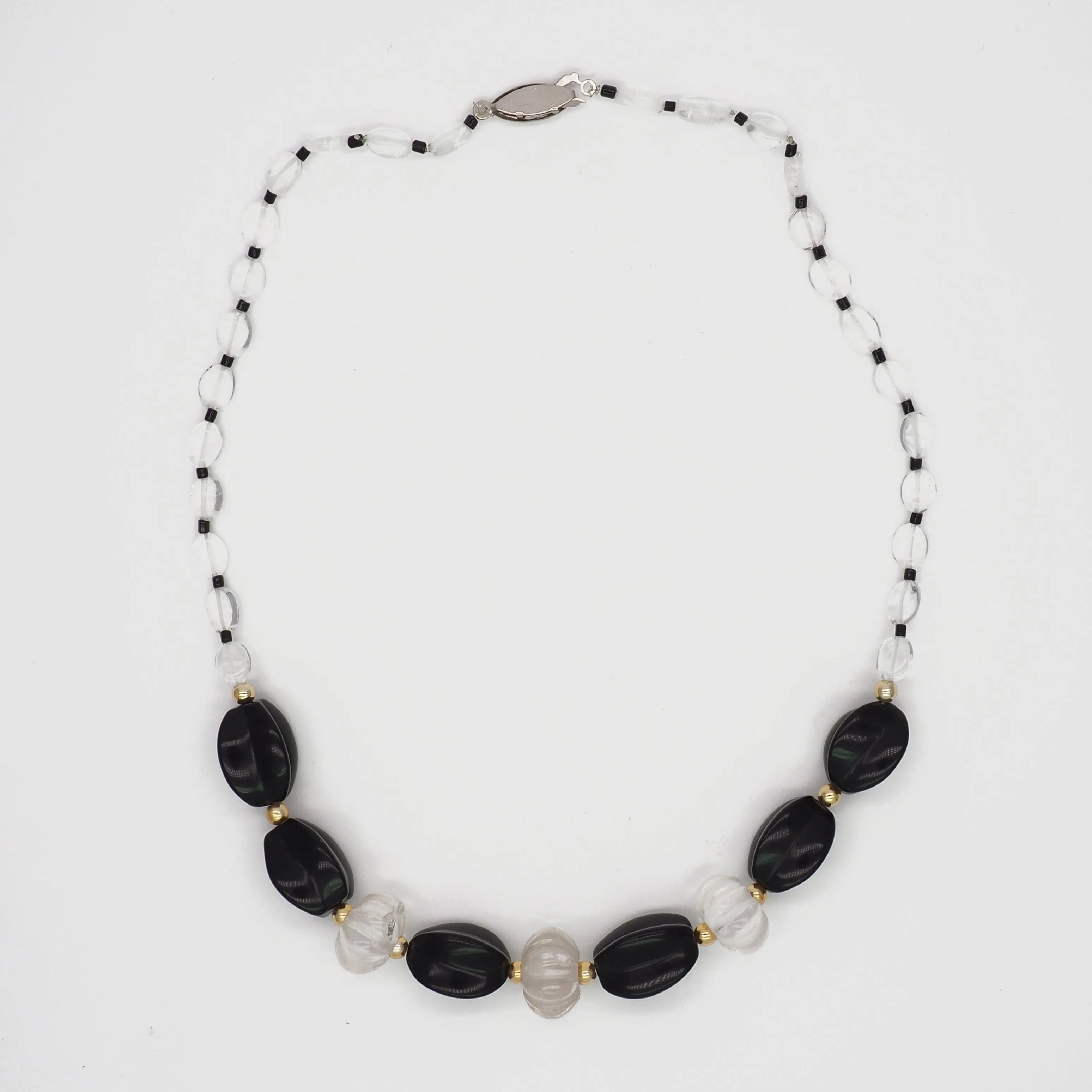 Onyx and Quartz Necklace