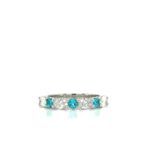 Paraiba & Diamond 7-Stone Band