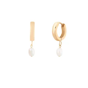 Pearl Hoops - Gold