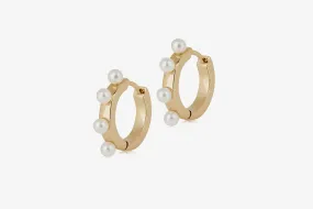 Pearl Huggies - 22 Carat Gold Gilded