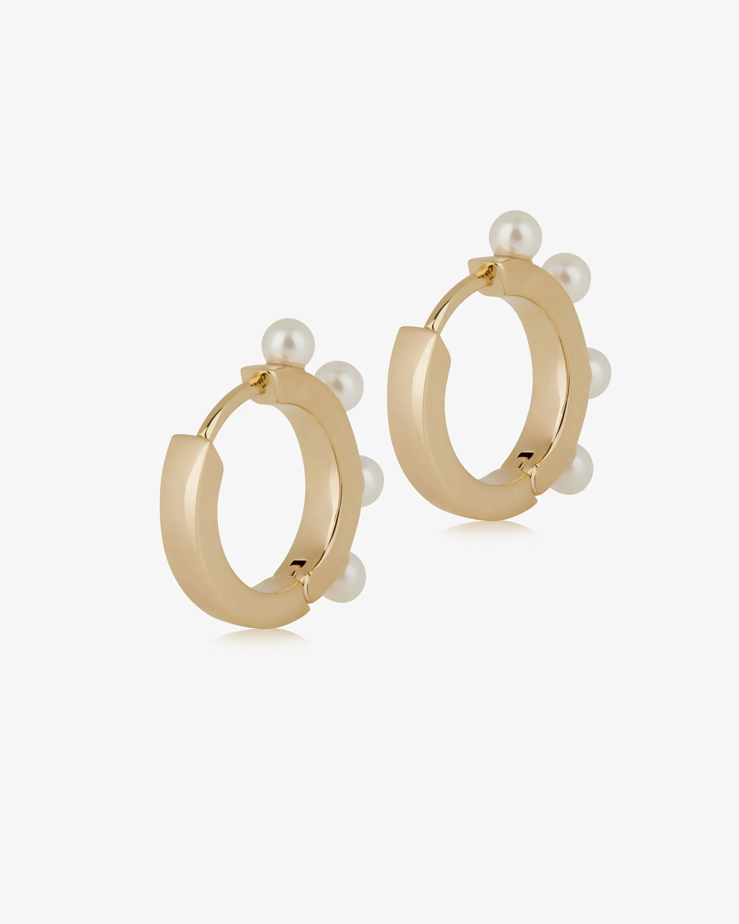 Pearl Huggies - 22 Carat Gold Gilded