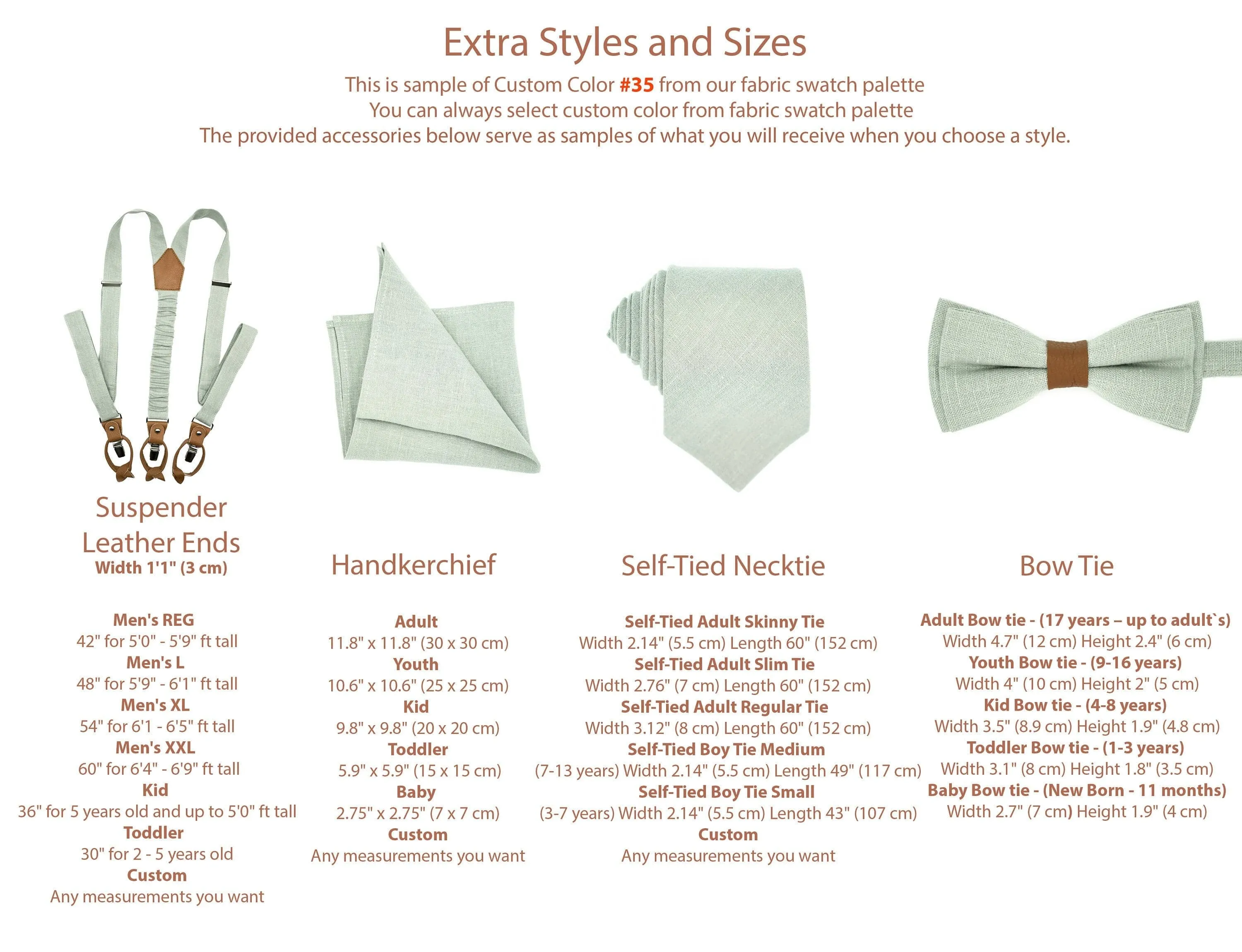 Sage Green Groom & Groomsmen Accessories: Ties, Bow Ties, Braces and Suspenders