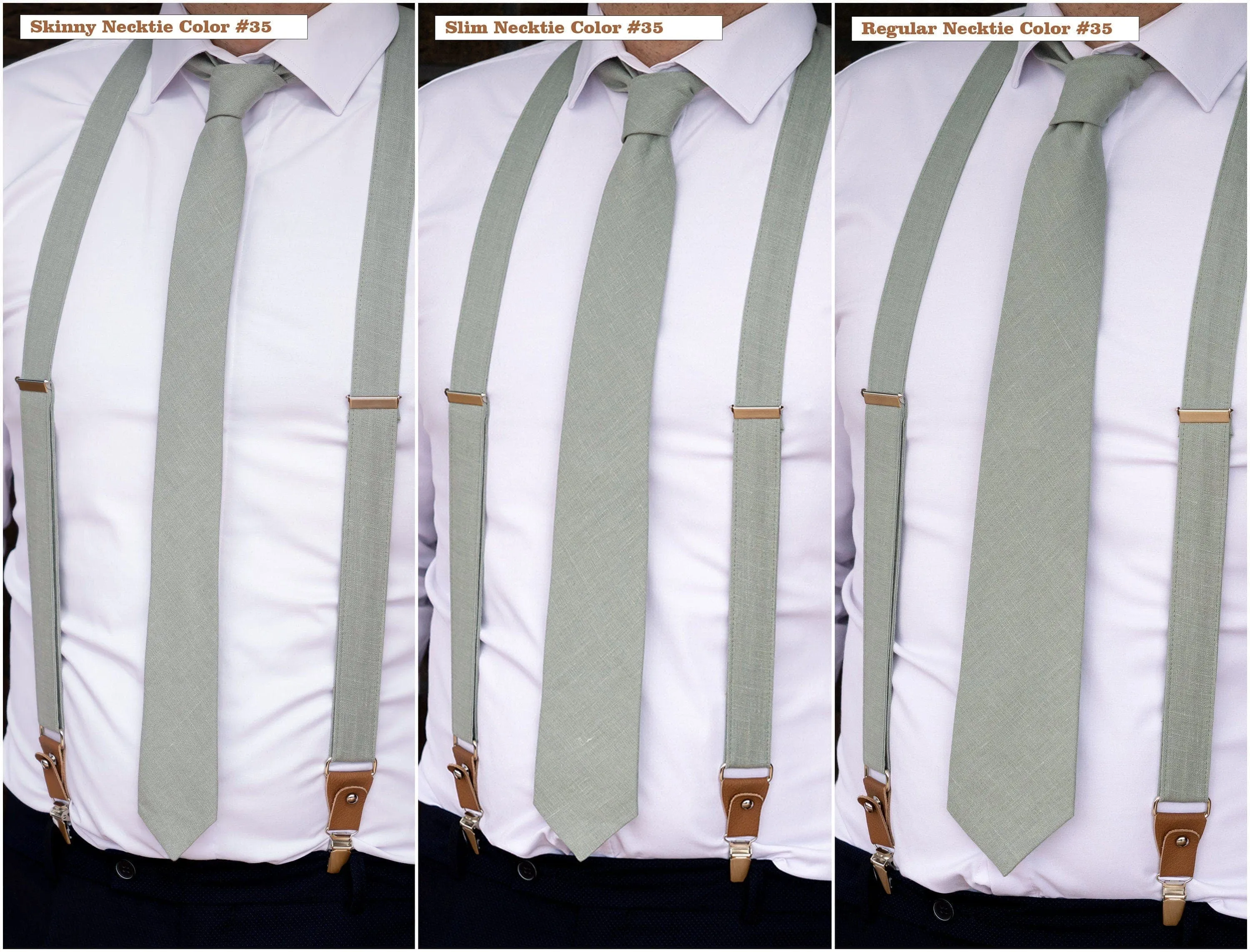 Sage Green Groom & Groomsmen Accessories: Ties, Bow Ties, Braces and Suspenders