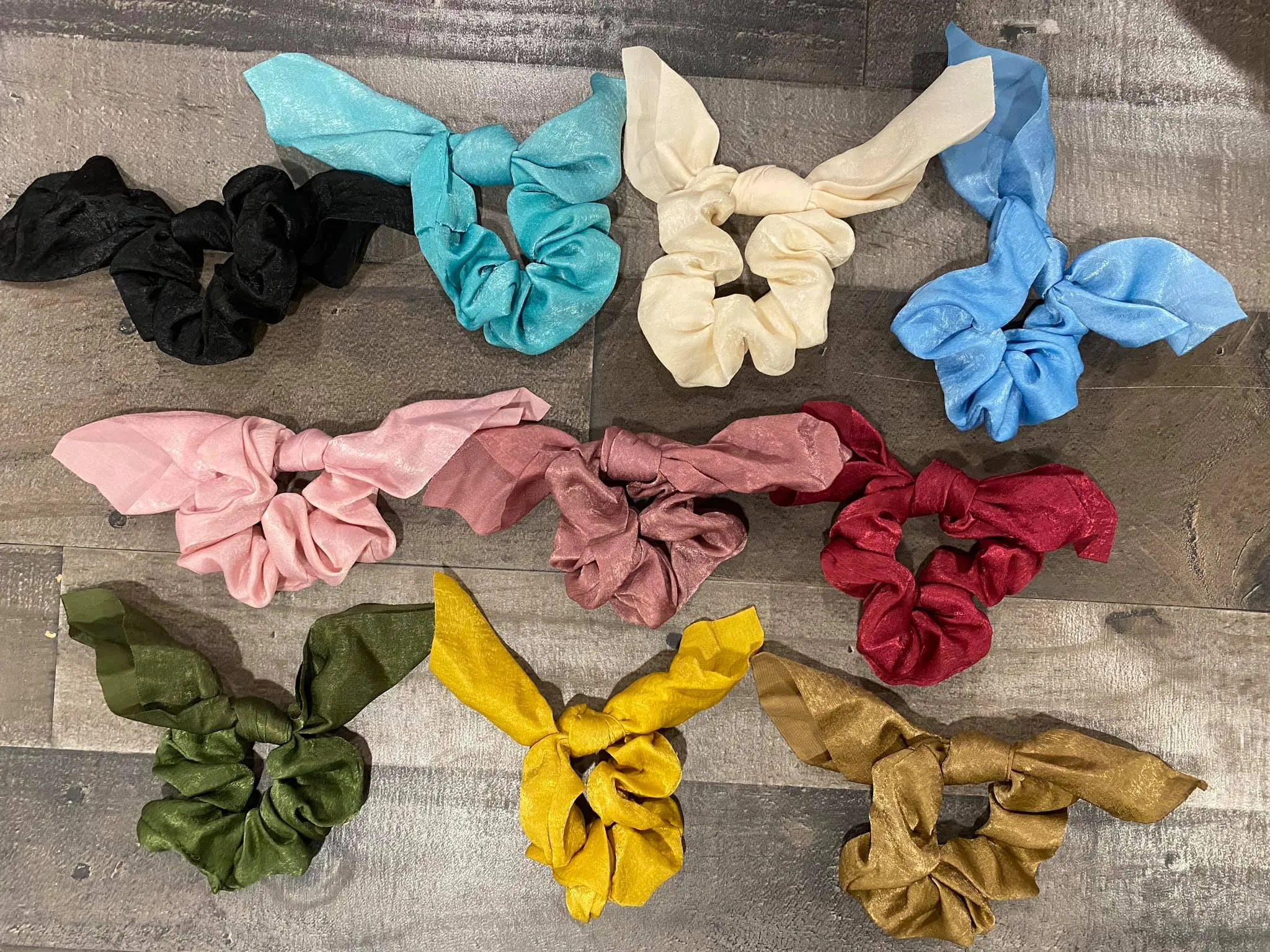 Satin Bow Scrunchies