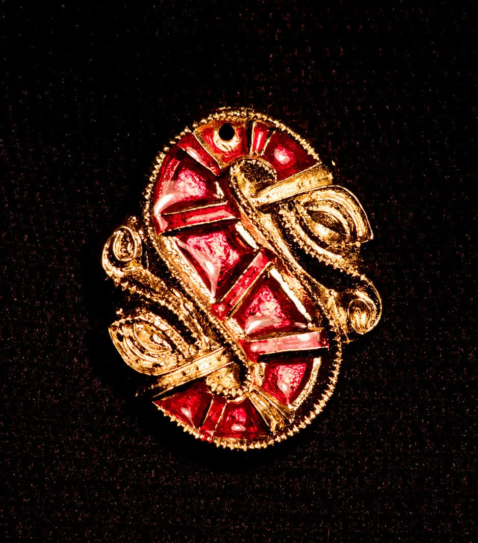 Saxon pendant with red enamel - S-32