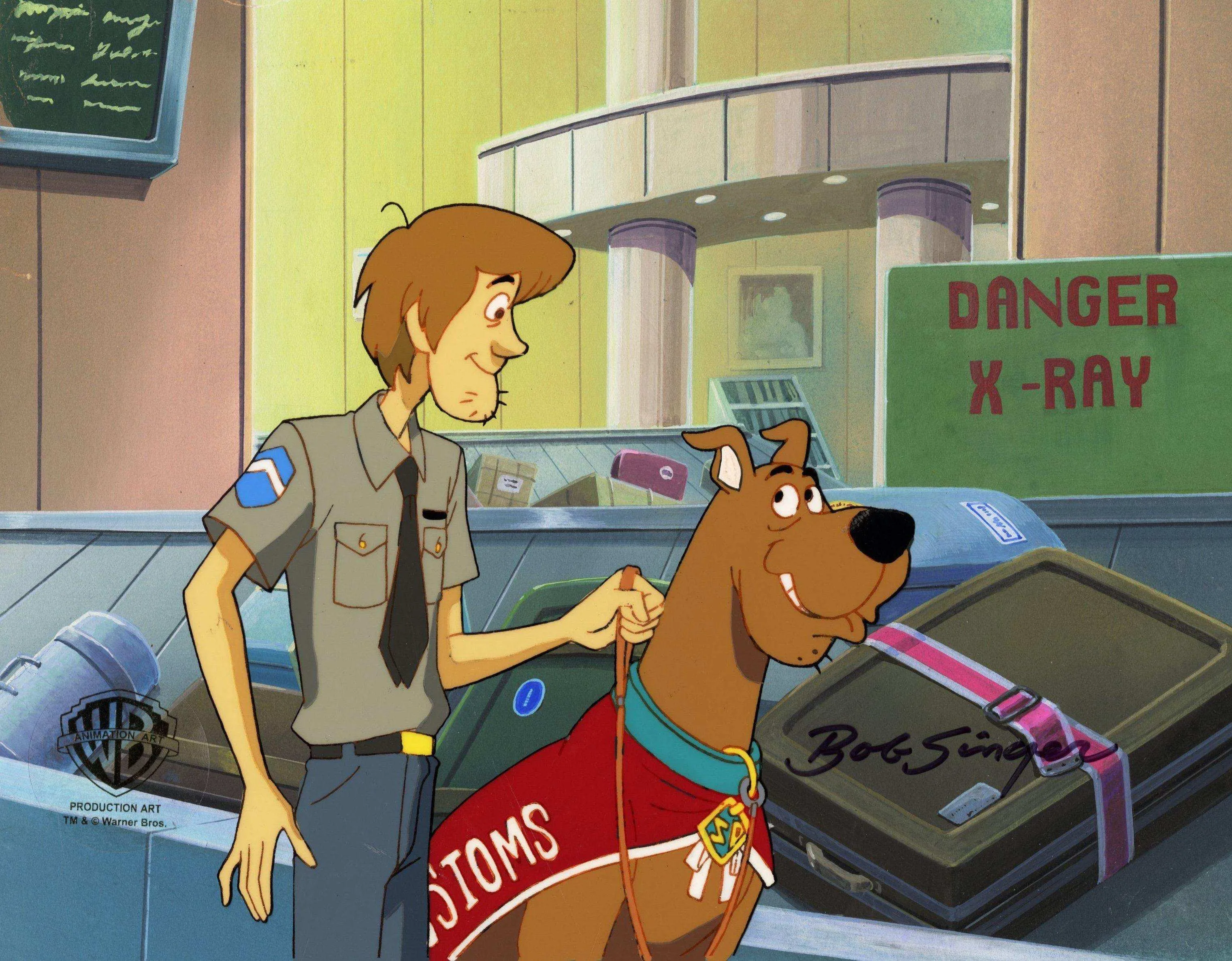 Scooby-Doo on Zombie Island Original Production Cel with Matching Drawing on Original Production Background: Scooby and Shaggy