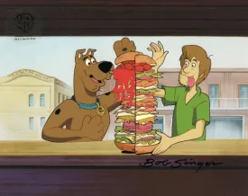 Scooby-Doo on Zombie Island Original Production Cel with Matching Drawing Signed by Bob Singer: Scooby, Shaggy