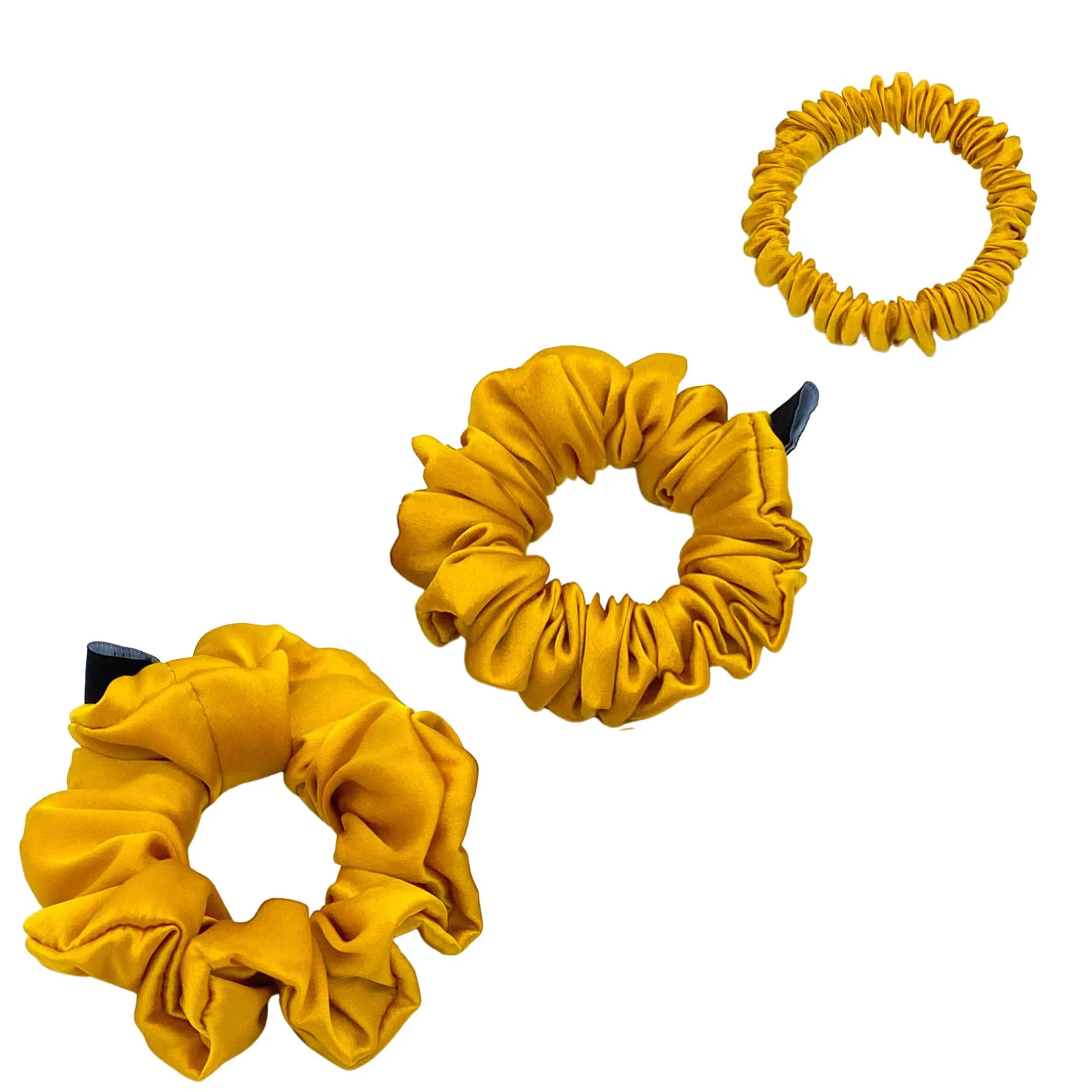 Silk Scrunchies Set - Burgundy - Mini, Small, Medium