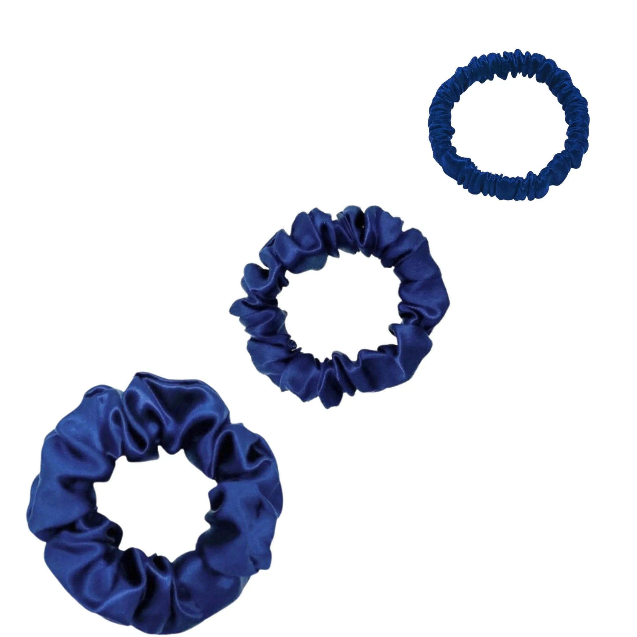 Silk Scrunchies Set - Burgundy - Mini, Small, Medium