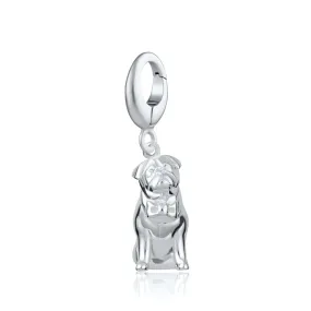 Silver Pug Charm