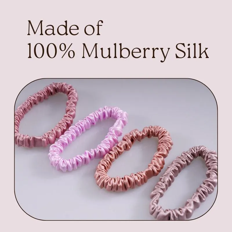 Small silk scrunchies - Castle - 4 Pack - dropshipping
