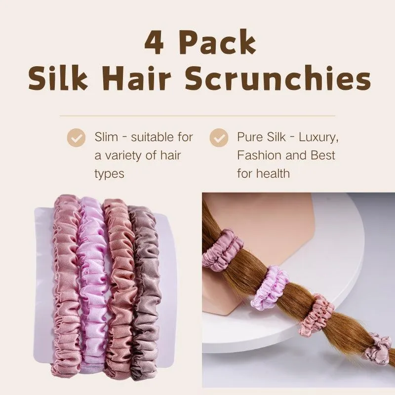 Small silk scrunchies - Castle - 4 Pack - dropshipping