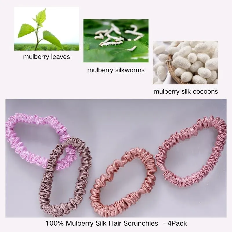 Small silk scrunchies - Castle - 4 Pack - dropshipping