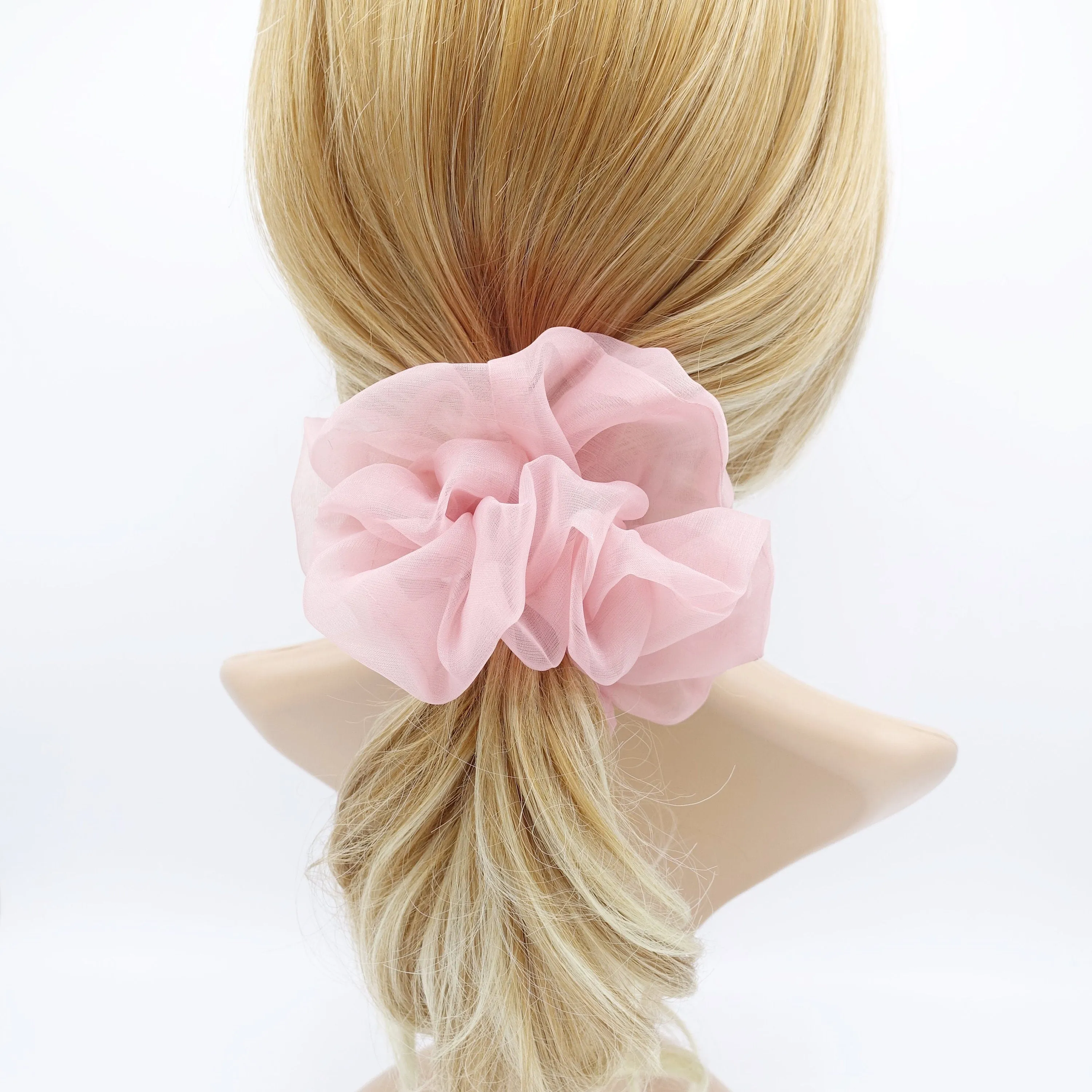 solid organza scrunchies see-through scrunchie woman hair accessory