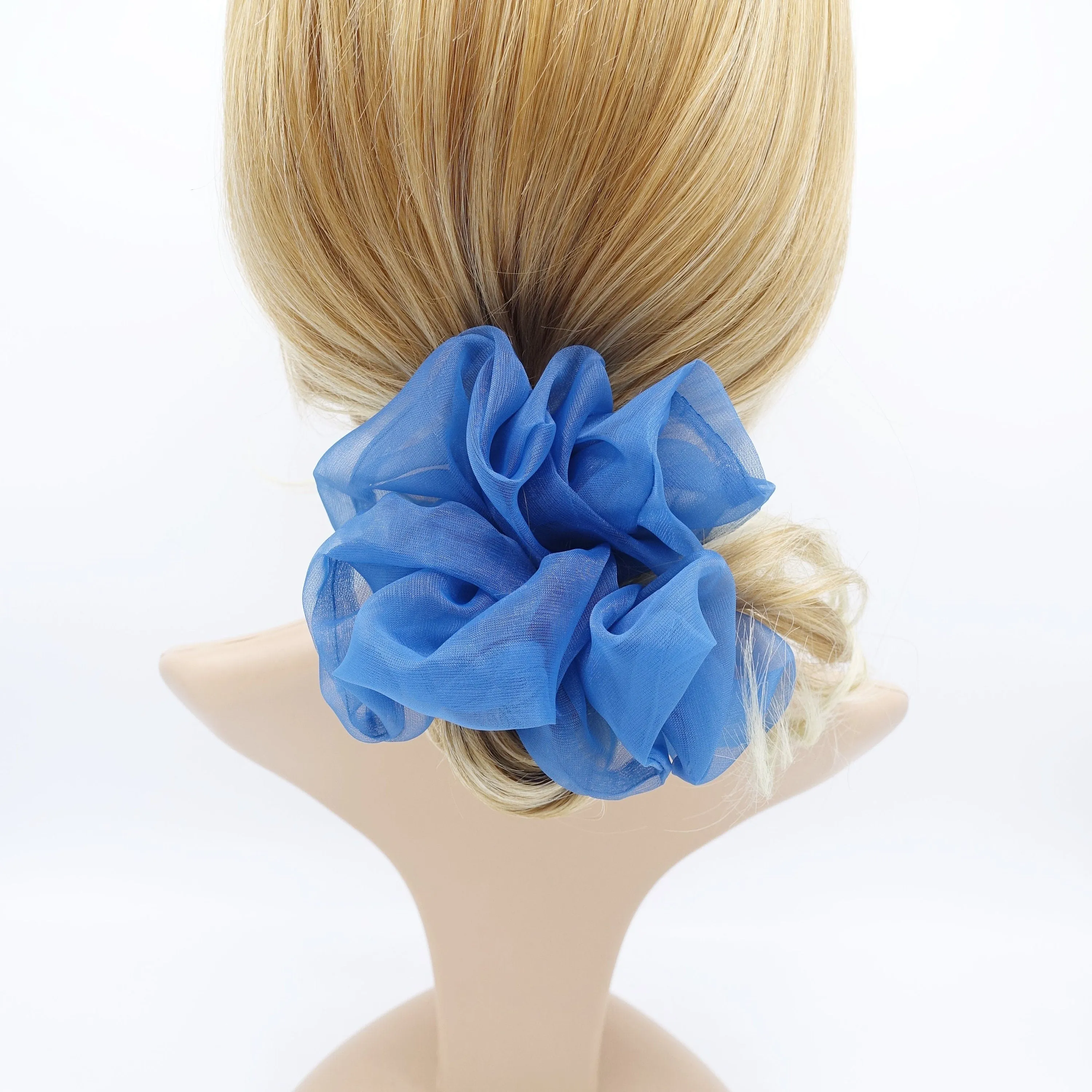 solid organza scrunchies see-through scrunchie woman hair accessory