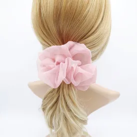 solid organza scrunchies see-through scrunchie woman hair accessory