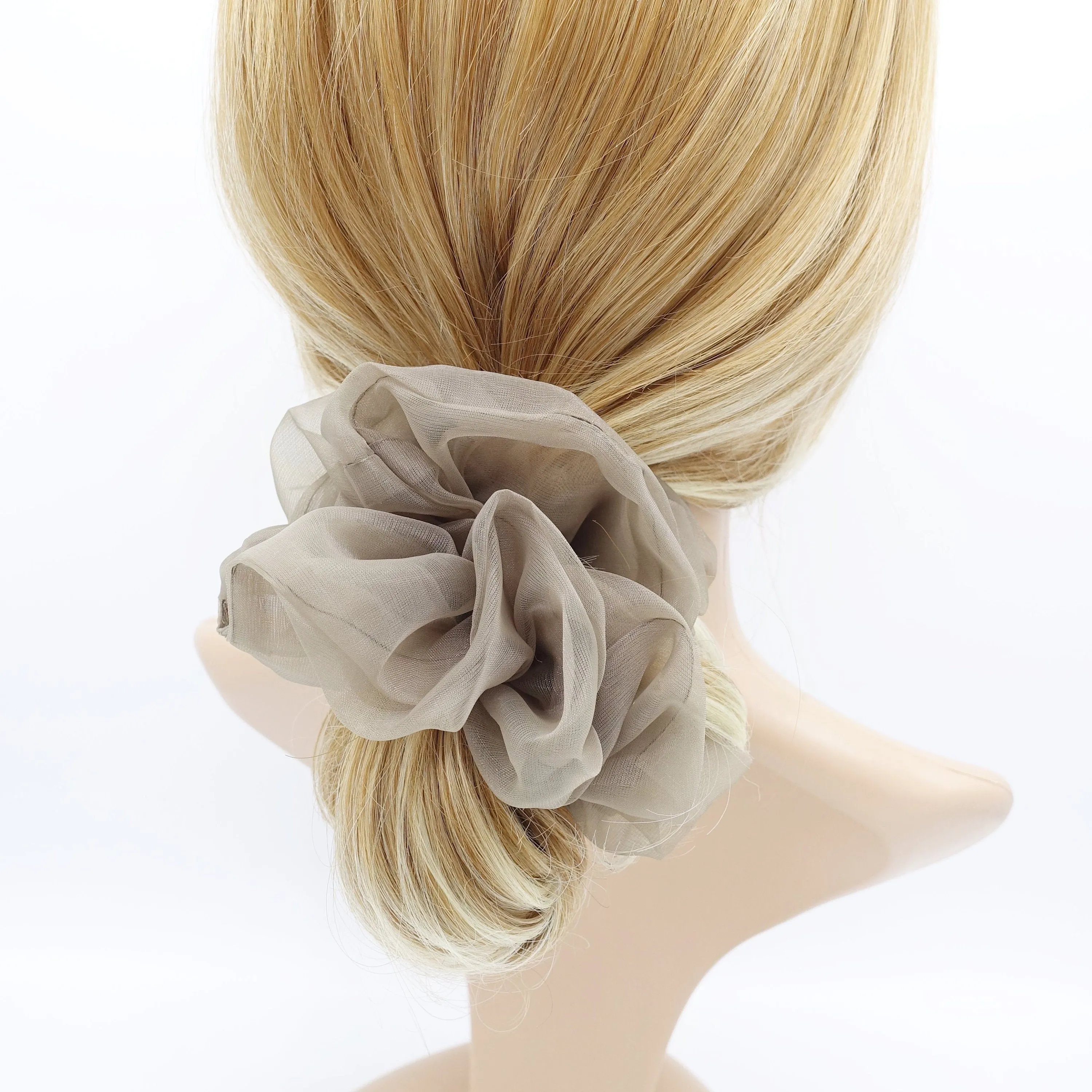 solid organza scrunchies see-through scrunchie woman hair accessory