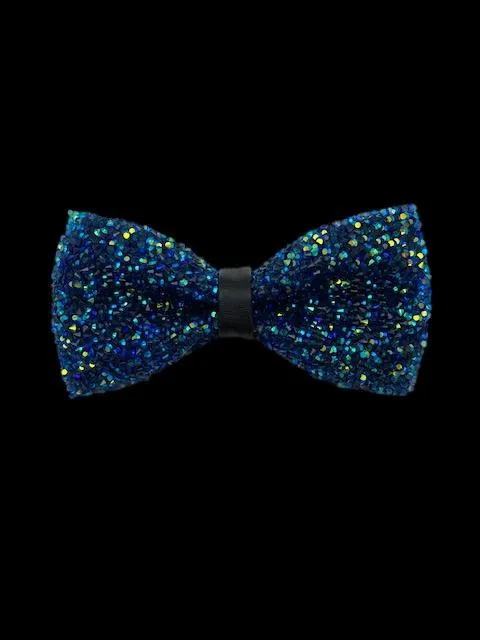 Sparkly Peacock Blue and Green Crystal Bowtie