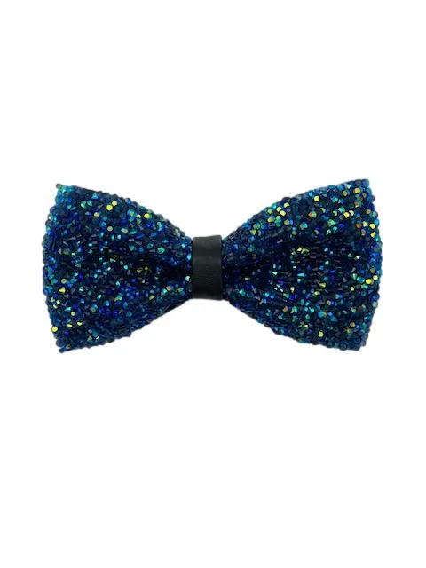 Sparkly Peacock Blue and Green Crystal Bowtie