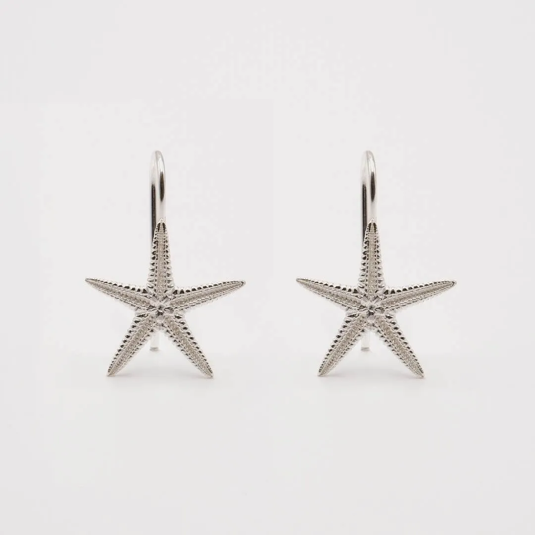 Starfish - dangly earrings - silver 925