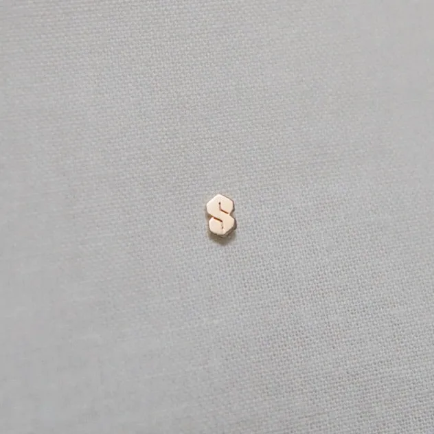Super Cool "S" Stud Earring - Solid 14kt