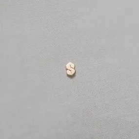 Super Cool "S" Stud Earring - Solid 14kt