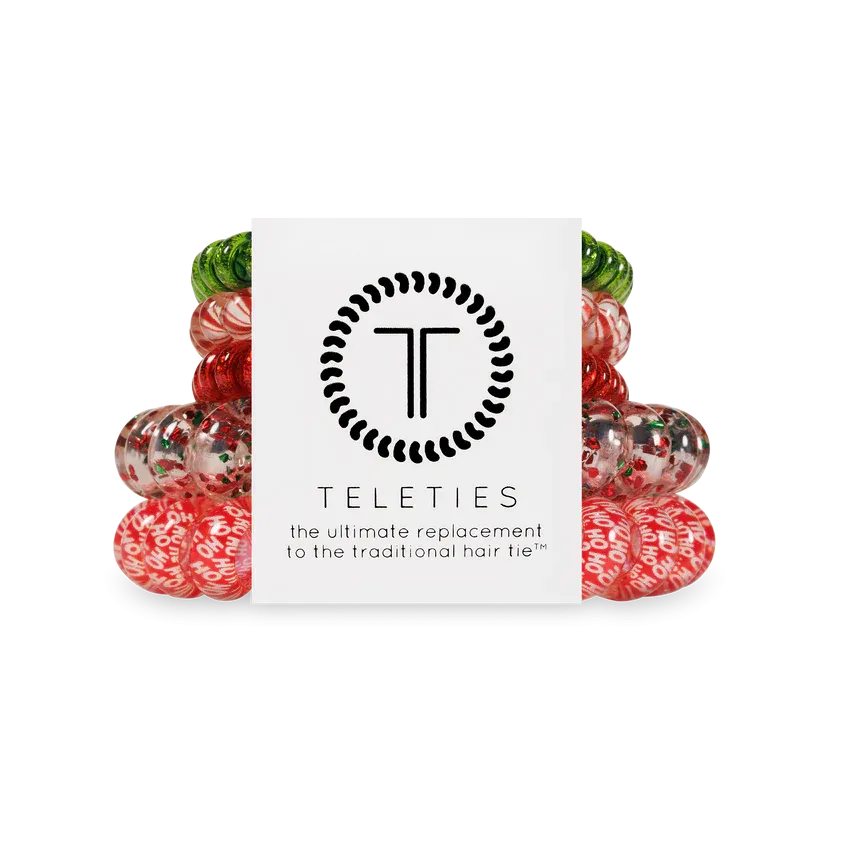 Teleties Hair Tie - Large and Small Band Pack of 5 - Rockin’ Around (Ships in 1-2 Weeks)