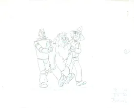 The Wizard of Oz Original Production Drawing: Tin Man, Cowardly Lion, Scarecrow