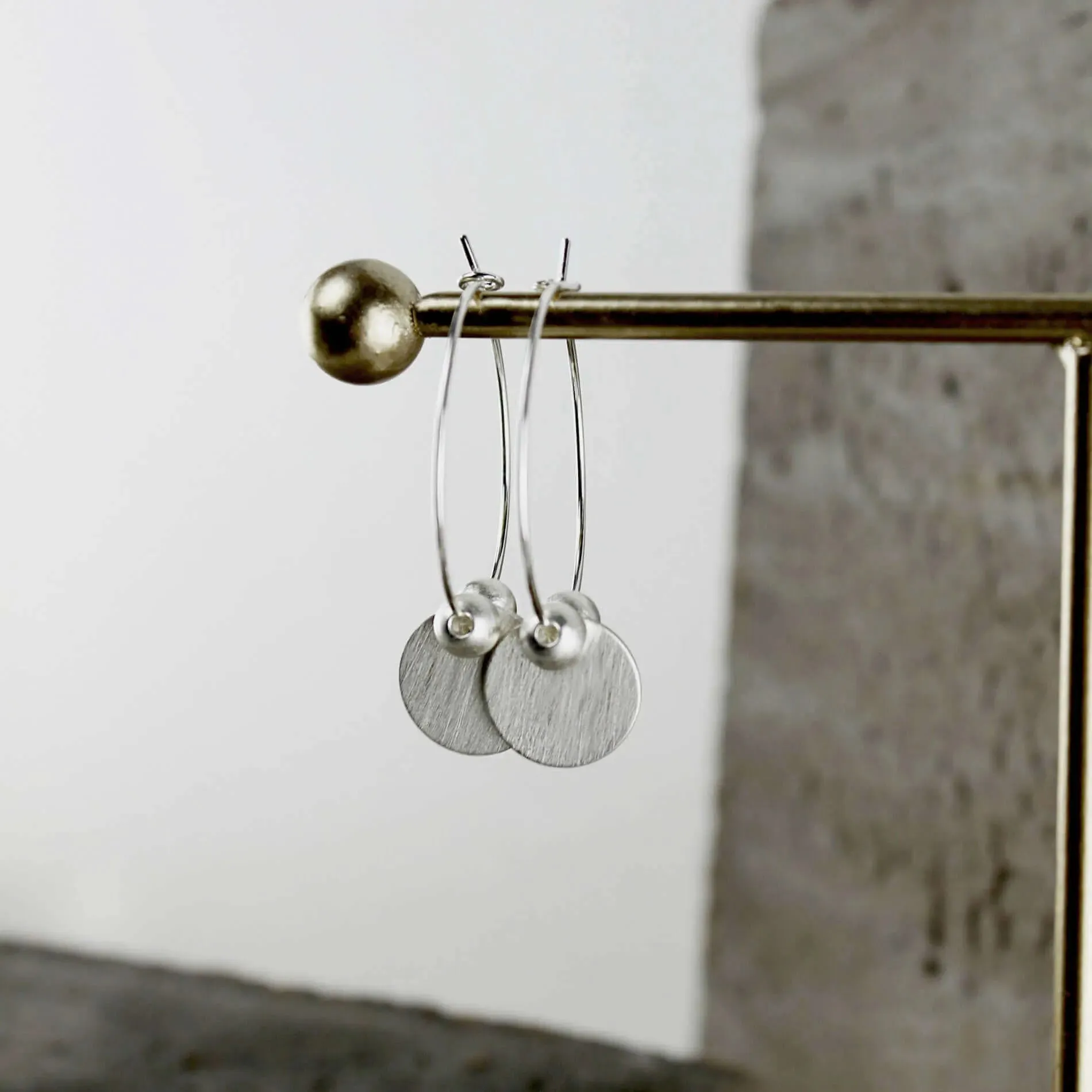 Theia Dot Hoop Earring Silver Plating