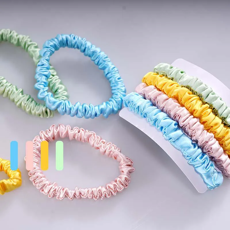 Thin silk scrunchies Candy - 4 Pack - dropshipping