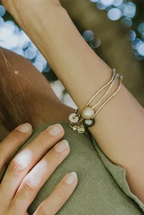 Ti Leaf Bangle - South Seas Pearl
