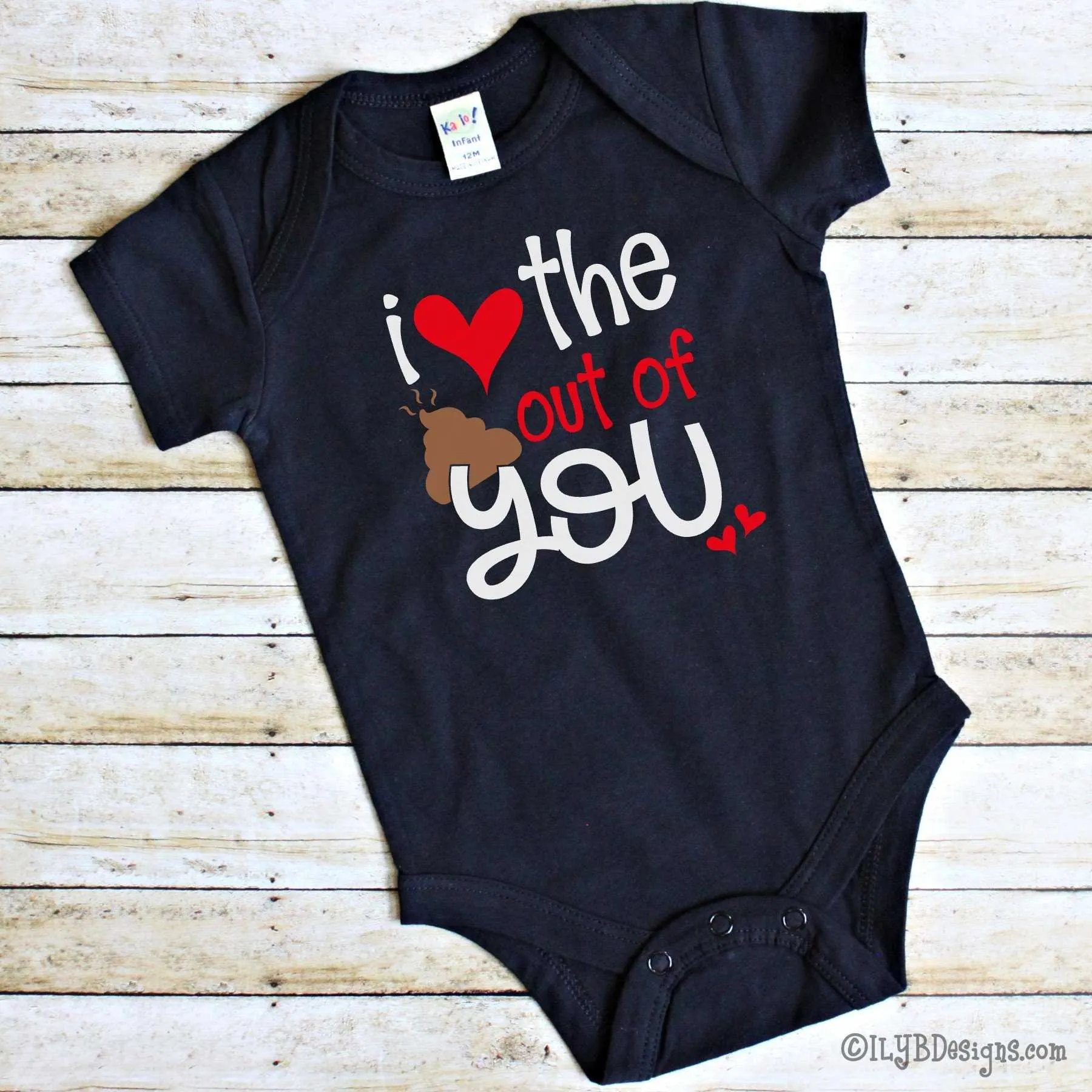 Valentine's Day Infant Bodysuits - I LOVE THE POO OUT OF YOU Infant Bodysuit - Poop Emoji Infant Bodysuit