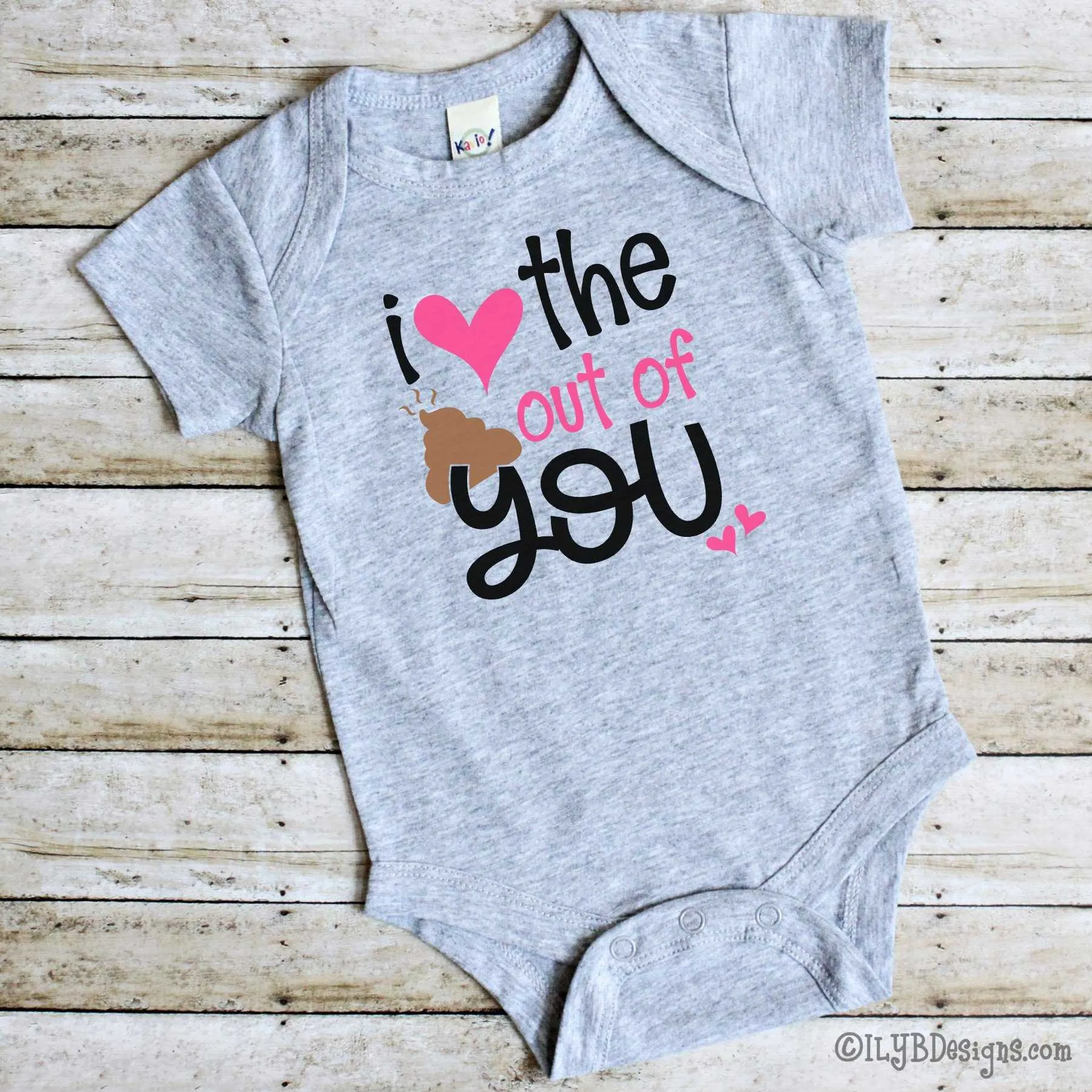 Valentine's Day Infant Bodysuits - I LOVE THE POO OUT OF YOU Infant Bodysuit - Poop Emoji Infant Bodysuit