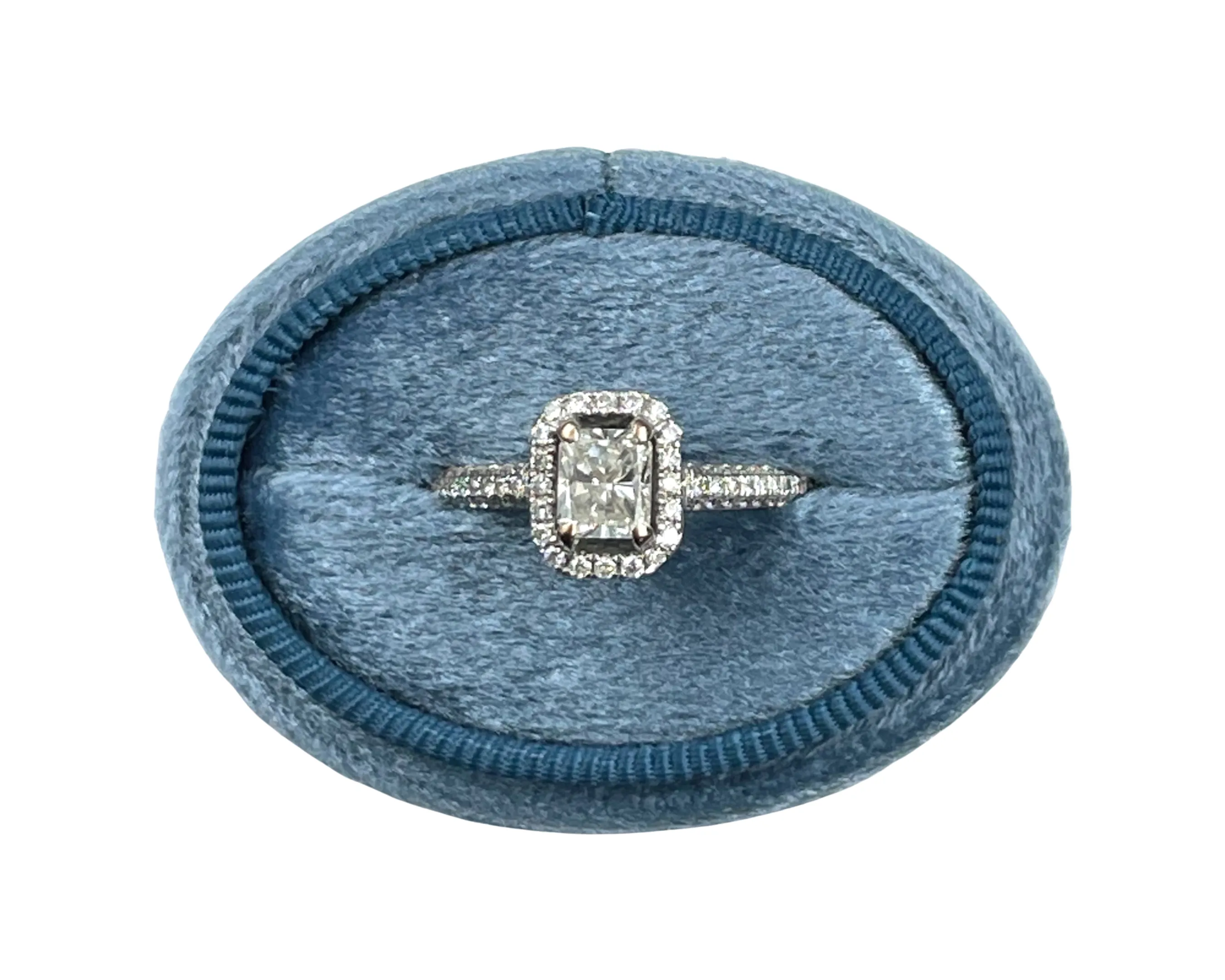 White Gold Halo Diamond Ring  (Authentic Pre-Owned)