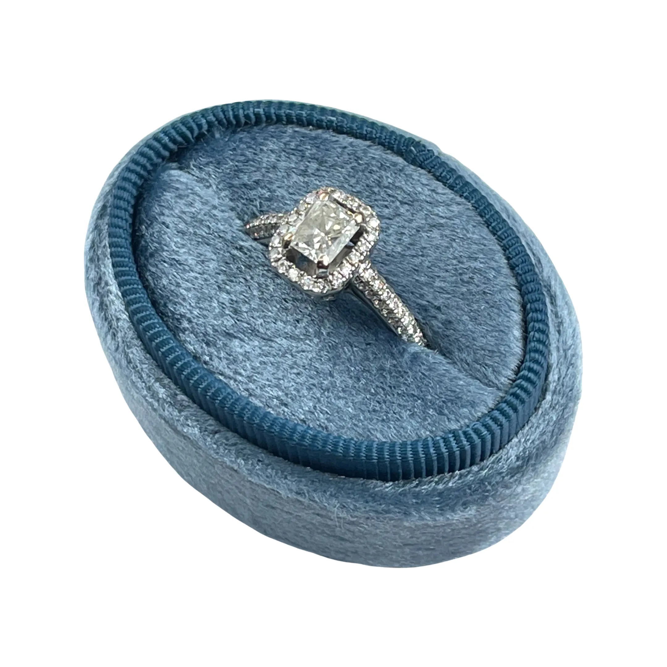 White Gold Halo Diamond Ring  (Authentic Pre-Owned)