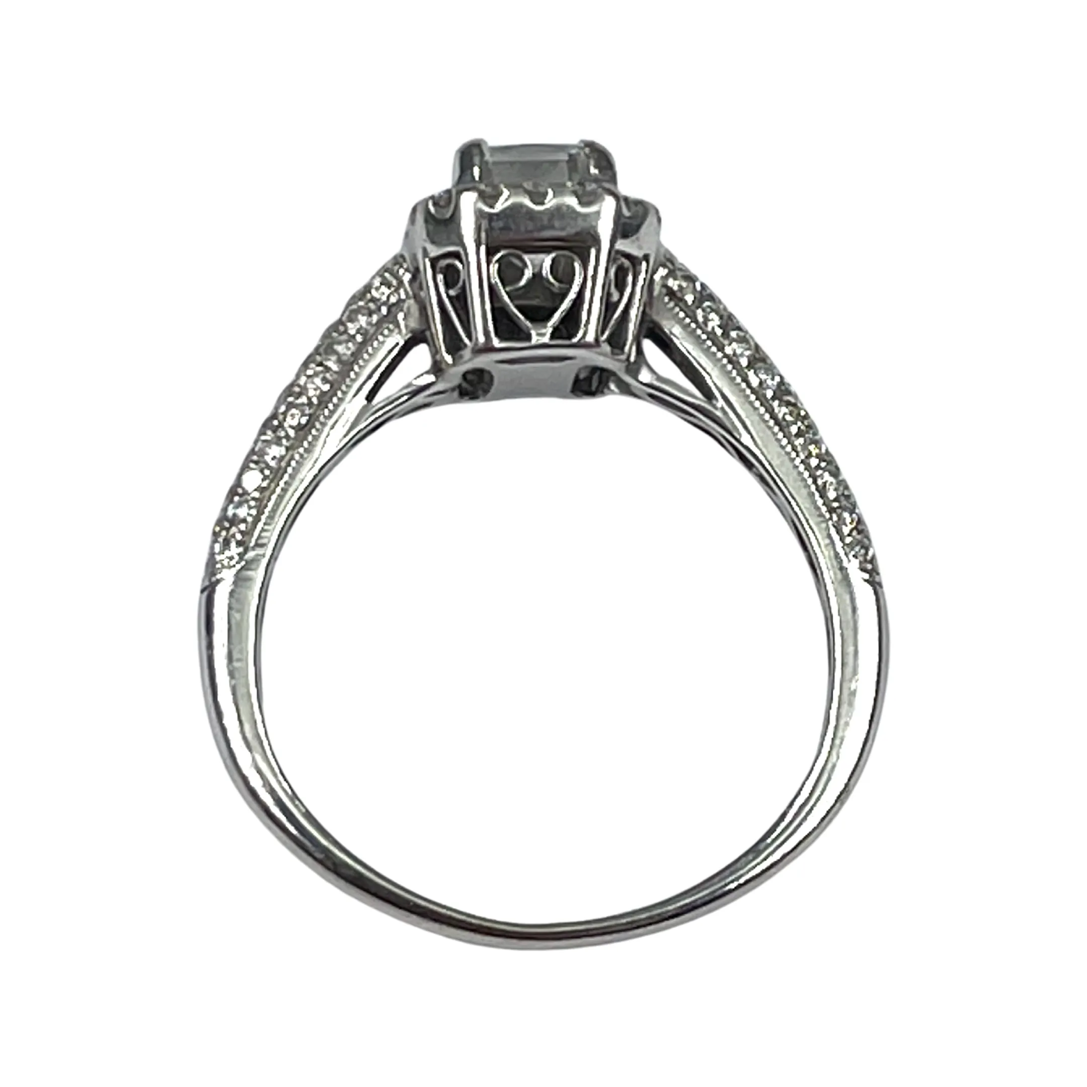 White Gold Halo Diamond Ring  (Authentic Pre-Owned)