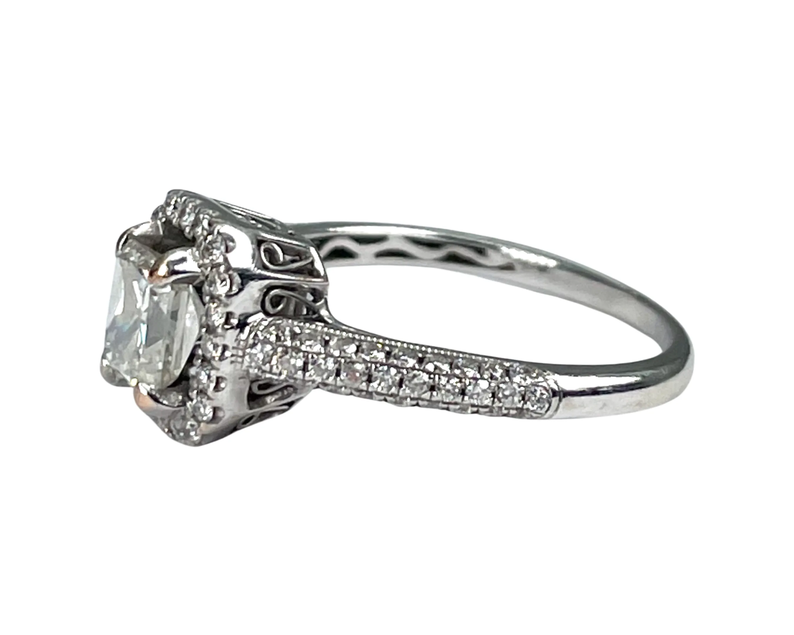 White Gold Halo Diamond Ring  (Authentic Pre-Owned)
