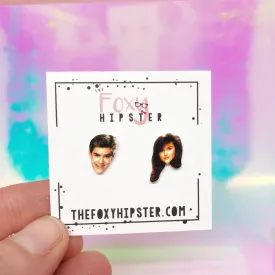 Zack Morris and Kelly Kapowski Inspired Stud Earrings