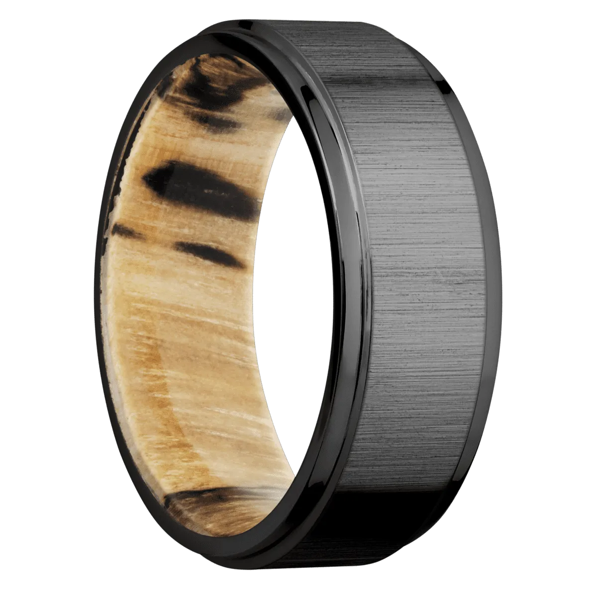 Zirconium with Crosssatinblack , Polish Finish and Spalted Tamarind